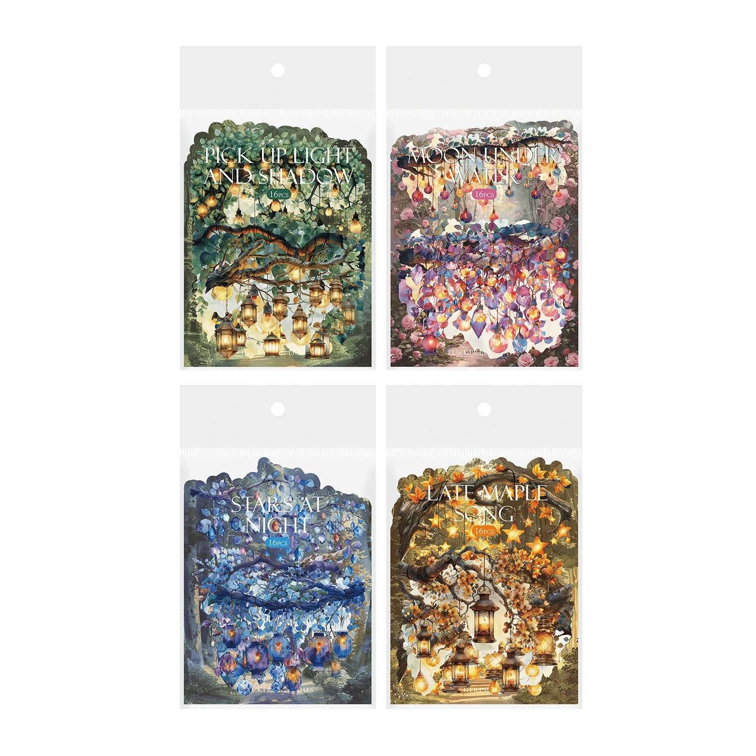 16 sheets lampligh Theme PET Stickers Journal Material Diary Album Scrapbooking Supplies Aesthetic Decorative Stationery Sticker Qme
