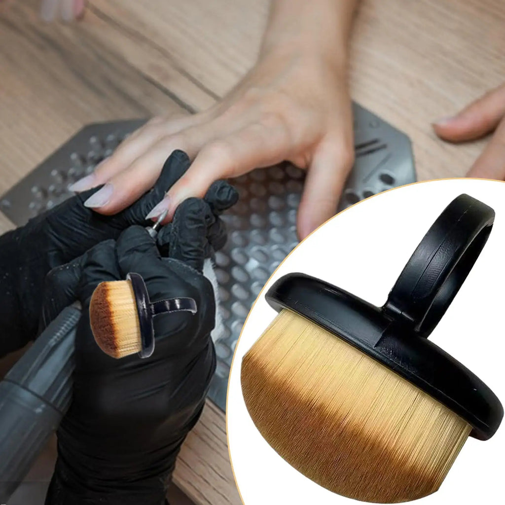 Finger Ring Cleaning Brush Finger Ring Nail Dust Brush for Nail and Toenail Soft Manicure Duster Tools for Home Salon Indoor Qme