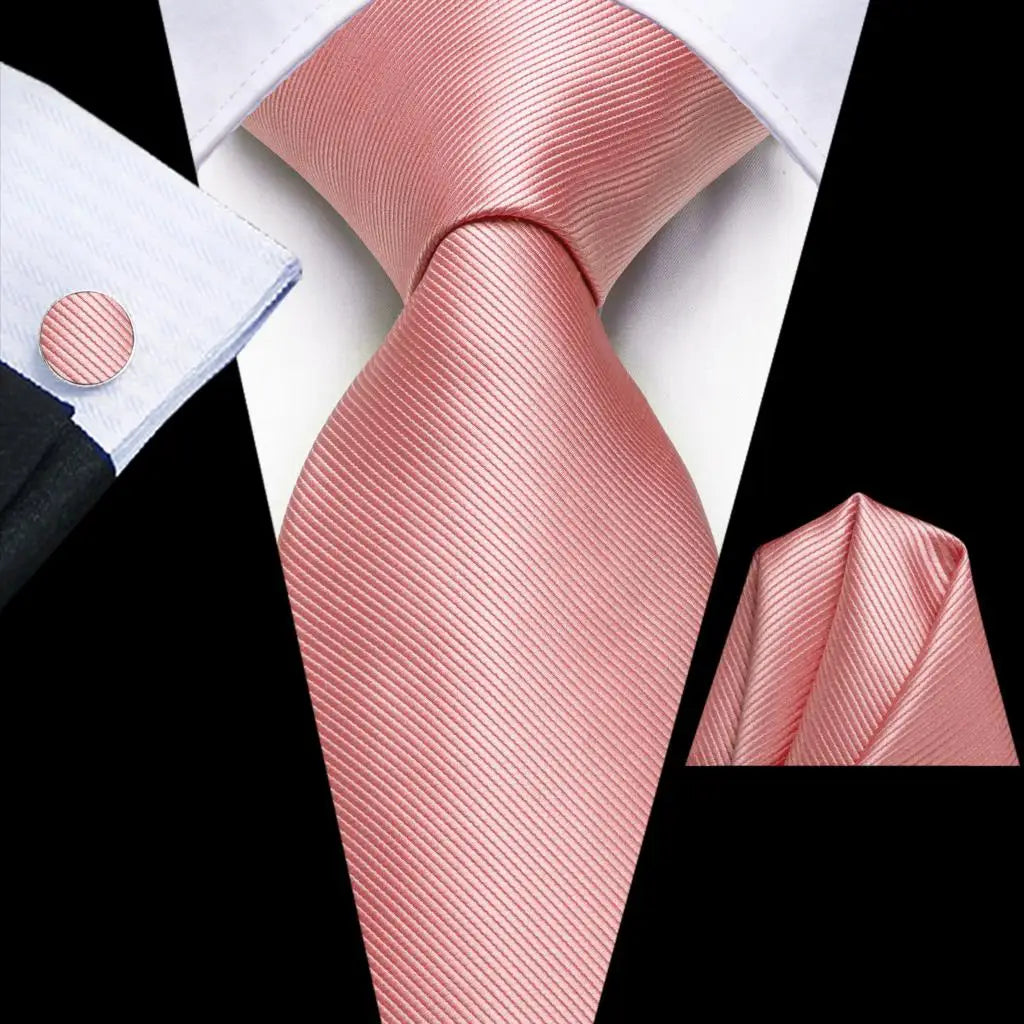 Hi-Tie Solid Orange Blue Mens Fashion Necktie Handkerchief Cufflinks for Tuxedo Accessory Classic Silk Luxury Tie for Man Gift Qme SN-3712