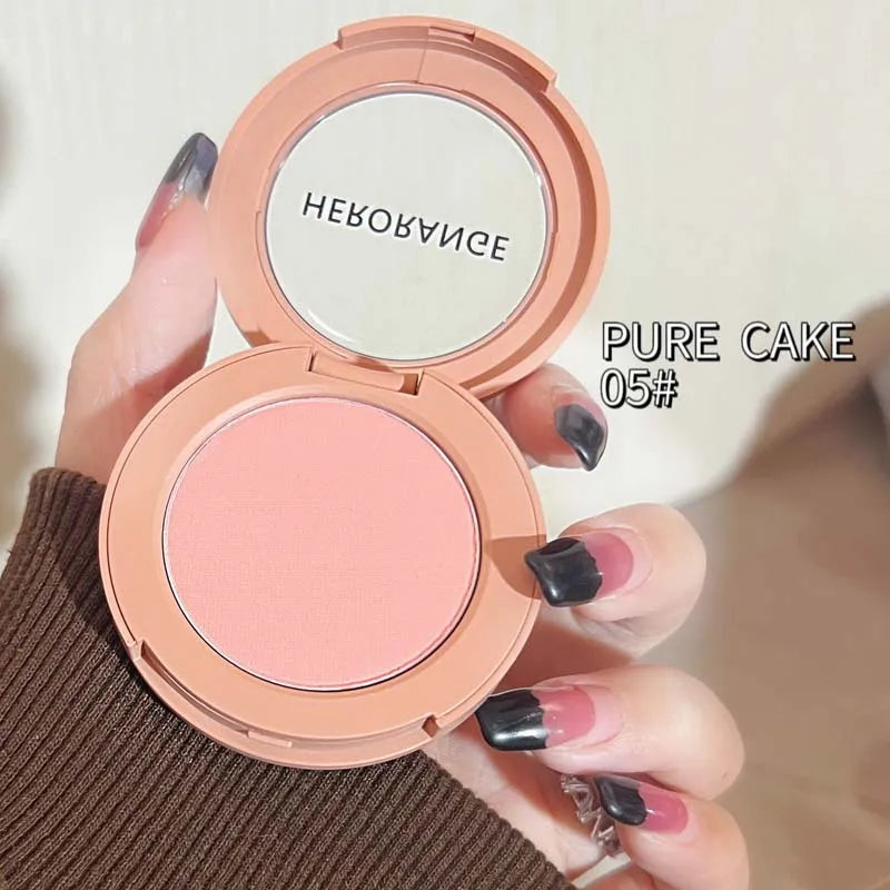 HERORANGE Monokrom Serbuk Blush Waterproof Long-lasting Peach-orange Qme HR402-05