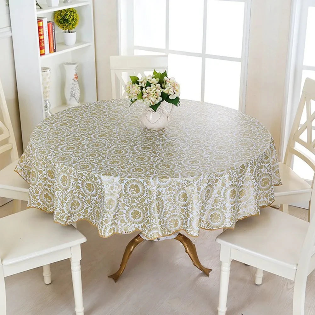 152/180 Cm Round Tablecloth Washable Tablecloth Decorative Tablecloth Indoor Holiday Home Christmas Party Picnic Restaurant Qme