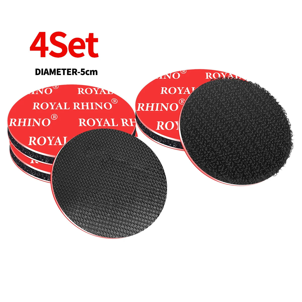 High-Adhesion Hook & Loop Pads Self-Adhesive Backing for DIY Floor Pads High Adhesion Heat-Resistant Hook and Loop Fasteners Qme 4set-diameter-5CM