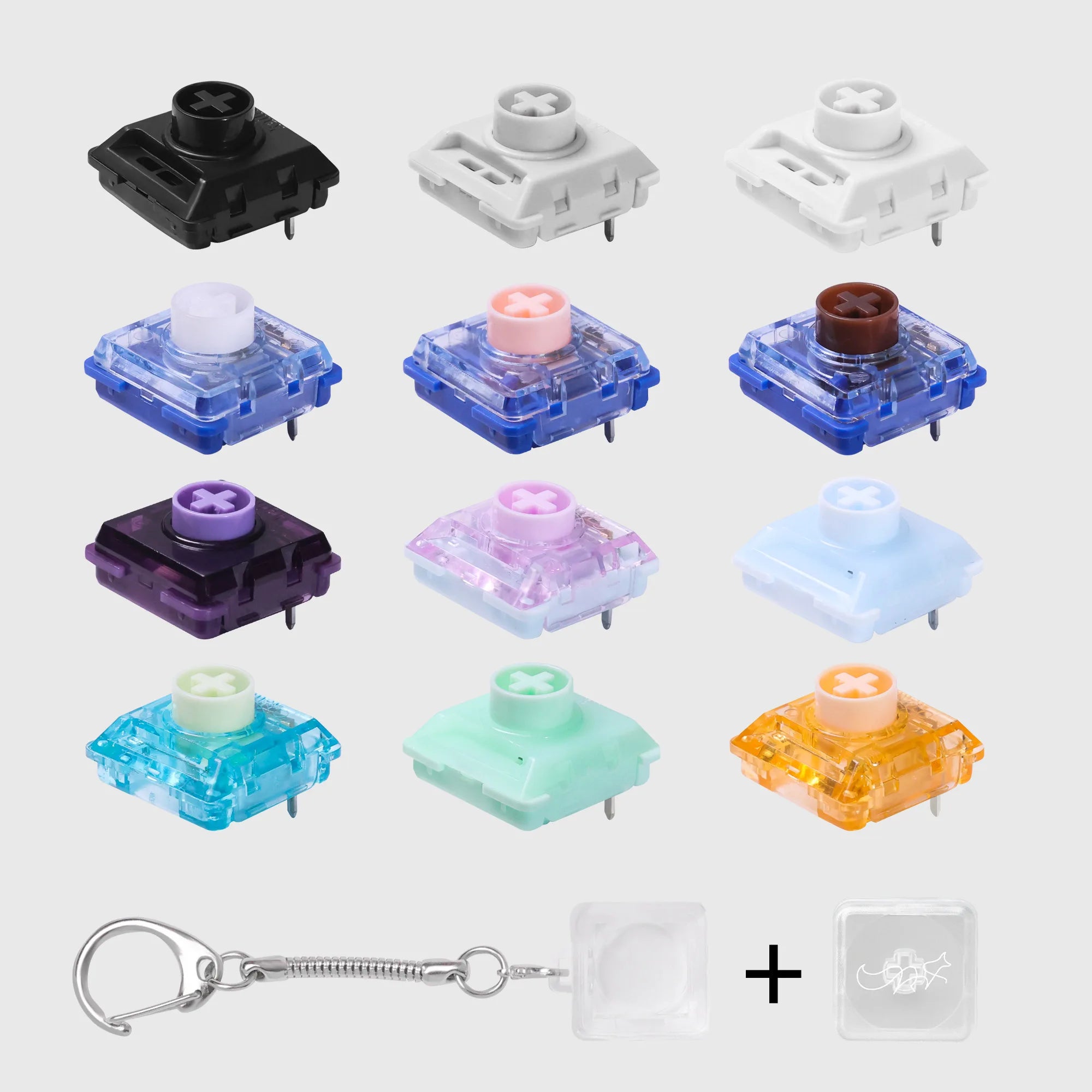 12 Kind Finger Button Anti-stress Toy Acrylic Mechanical Keyboard Keycaps Office Decompression Calming Children Adults Unzip Top Qme