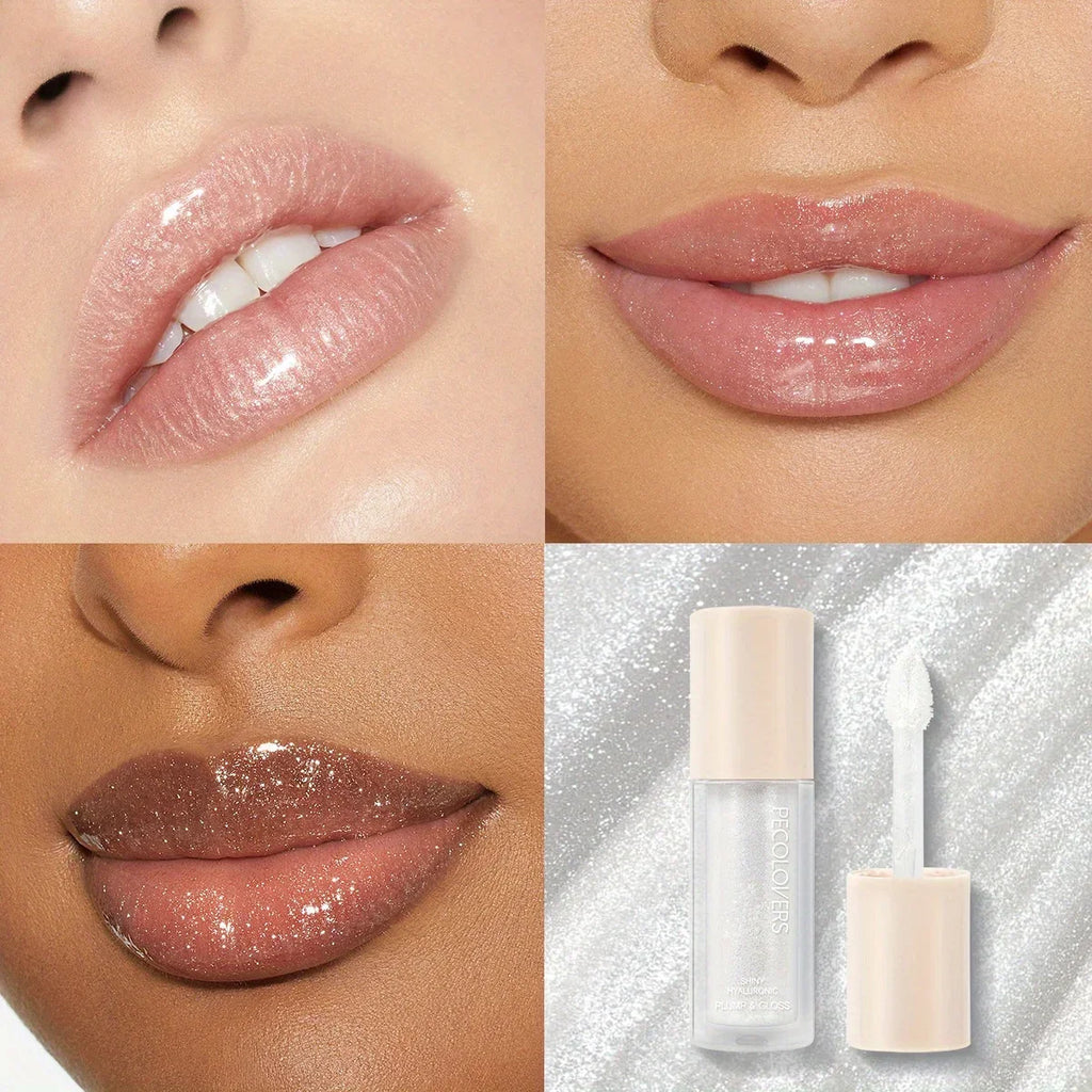 Moisturizing Lip Lacquer Sparkling Gel Gloss Shiny Glittery Glass Qme