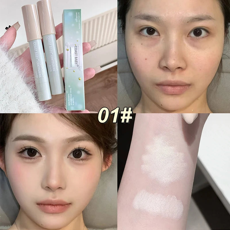 3D Contour Stick Highlighter Makeup Waterproof Long Lasting Stereo Qme 01