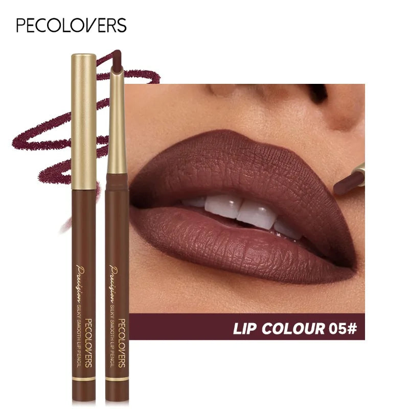 Inclined Tube Brown Tube Lip Liner, Multi-color Lipstick Pen, Depicting Lip Contours, Charming Lips, Lip Cosmetics Qme 05