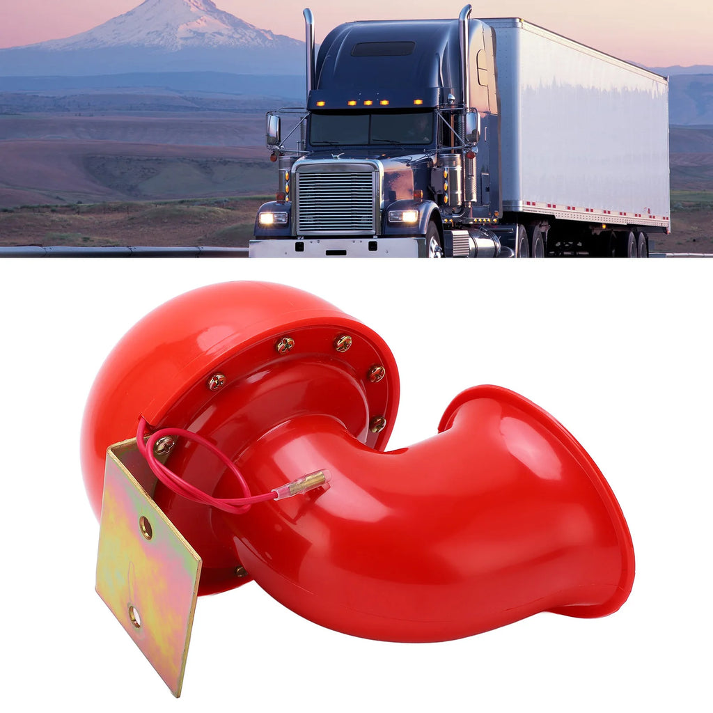 Air Horn Car Horn 150db Red Air Horn Electric Horn Cow Sound Metal Horn for Truck Train Boat Motorcycle Car Qme