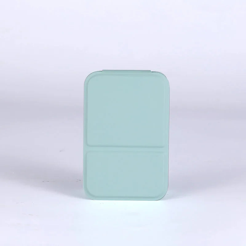 Desktop Makeup Mirror Solid PU Leather Simple Portable Handheld Qme Green China Mainland