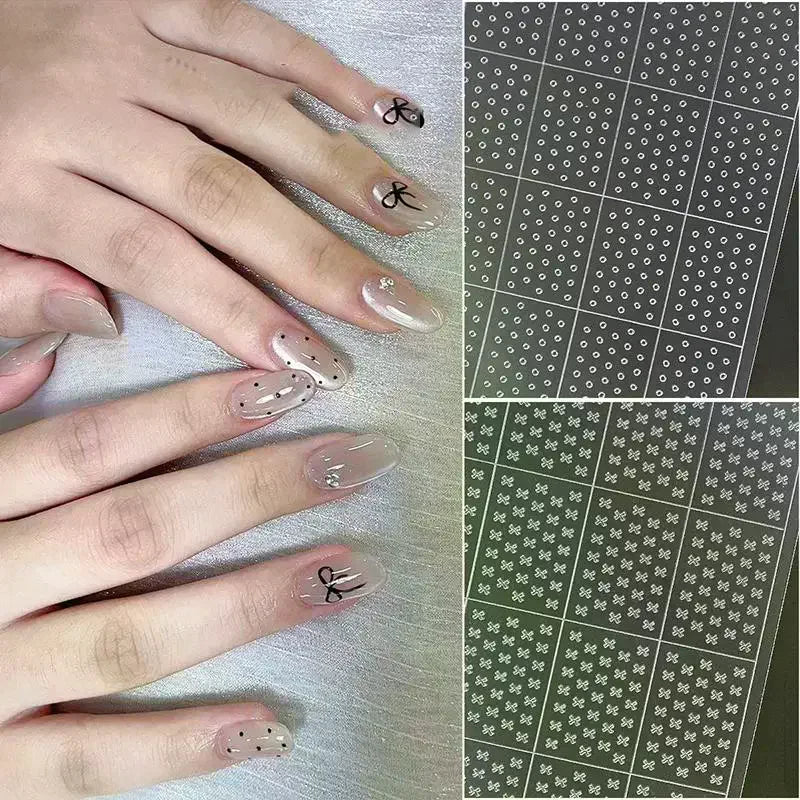Reusable Hollow Out Love Star Nail Art Adhesive Sticker Template Qme