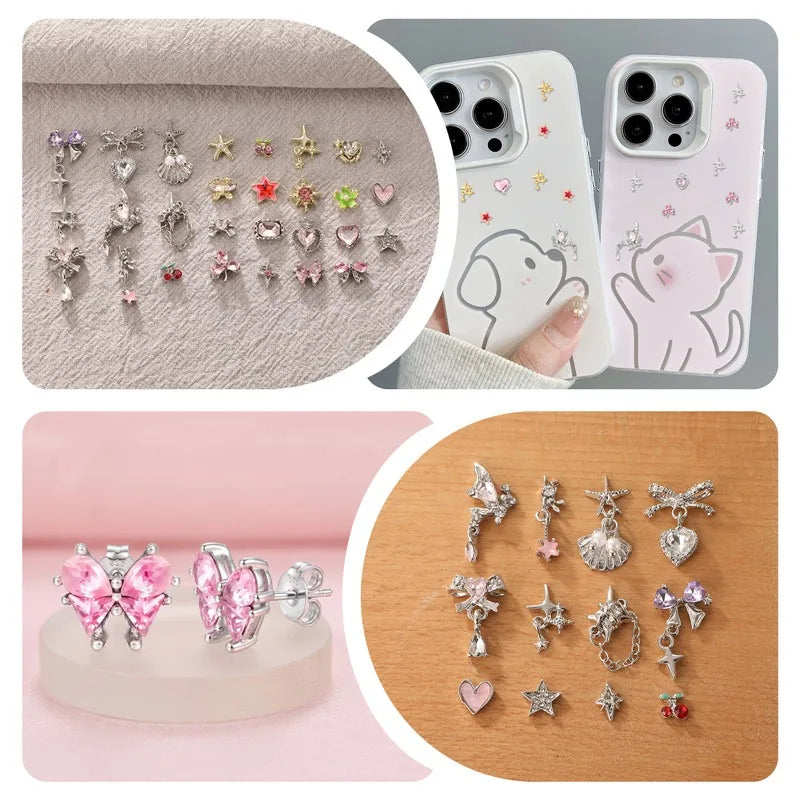 New Colorful Shiny Zircon Bead for Jewelry Making DIY Ring Earrings Hair Clips Accessory Manicure Hair Band Mobile Phone Sticker Qme