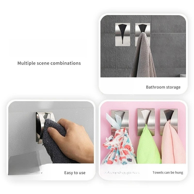 Stainless Steel Napkin Holder, Self-Adhesive Wall Mounted Tissue Dispenser for Kitchen Qme