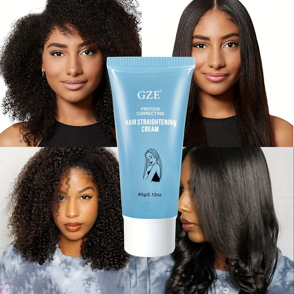 GZE Protein Correct Straight Hair Cream for Smooth and Sleek Hair - Frizz Control, and Shine Boost - for Silky Straight Results Qme