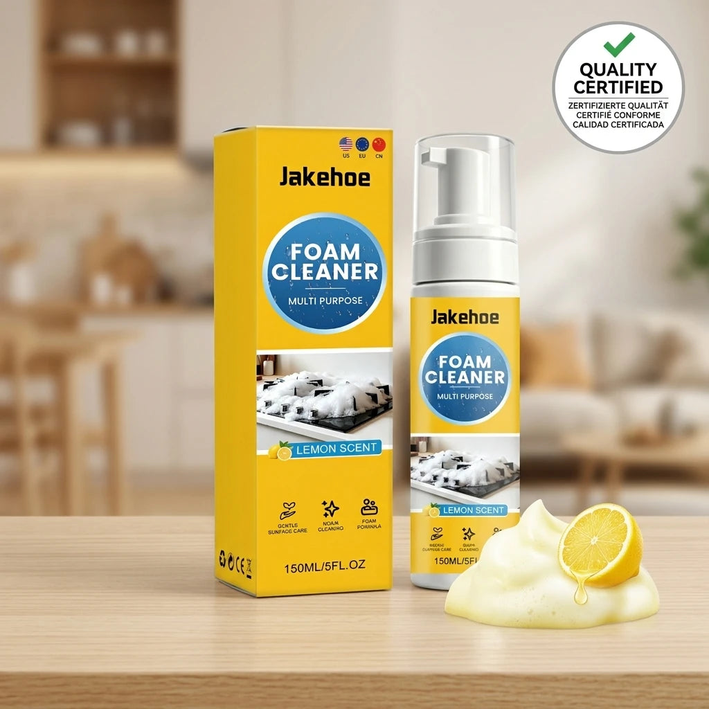 Multi-purpose Foam Cleaning Spray Dissolving Grease Grime Eliminate Musty & Greasy Odors Lemon Scent Powerful Foaming Degreaser Qme