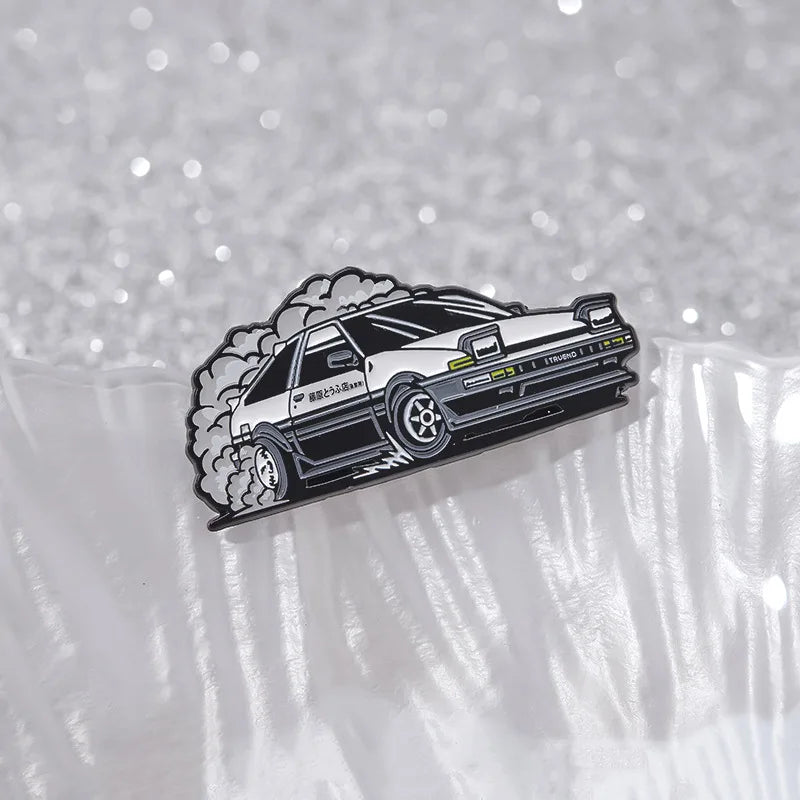 Trendy Cool Car Brooch Enamel Pins Japanese Anime Inspired Cartoon Brooches Lapel Metal Badge Clothes Jewelry Accessories Gift Qme