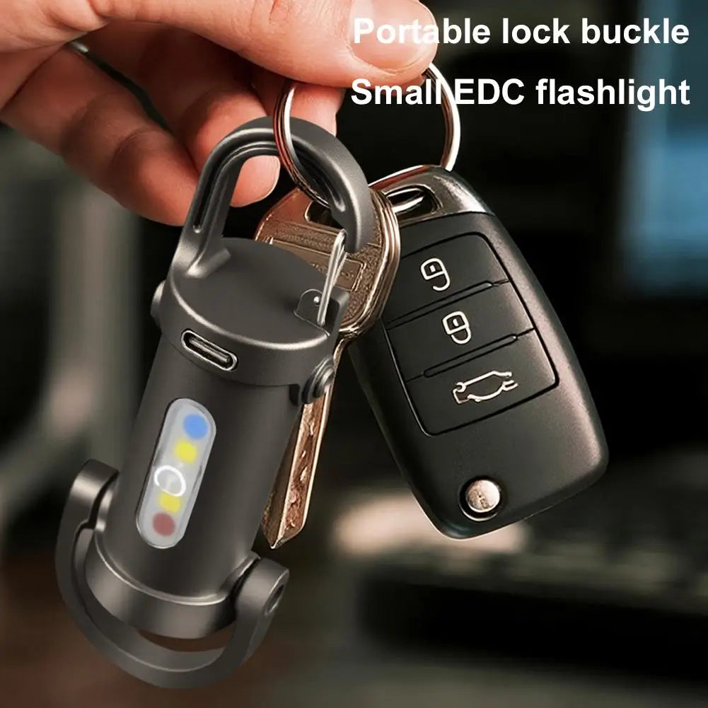 Powerful Mini COB LED Keychain Flashlight USB Rechargeable Hanging Work Light Waterproof Keyring Camping Walking Pocket Lamp ﻿ Qme