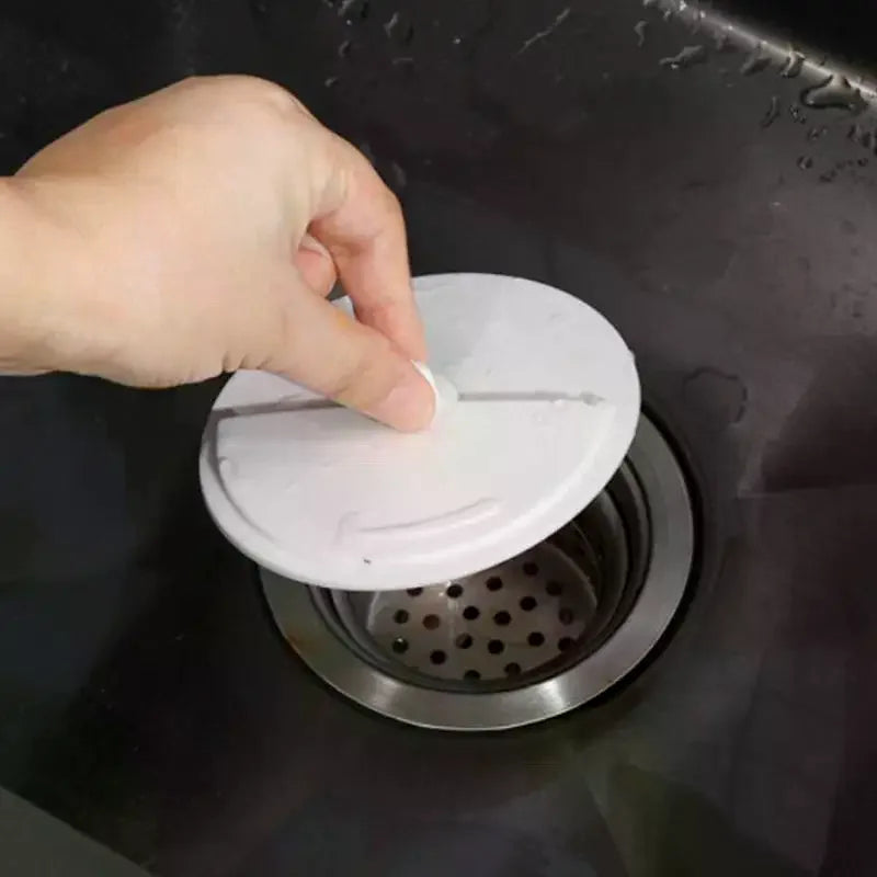 Rotatable Anti-odor Drain Cover Hair Filter Sink Sewer Lid Holes Qme