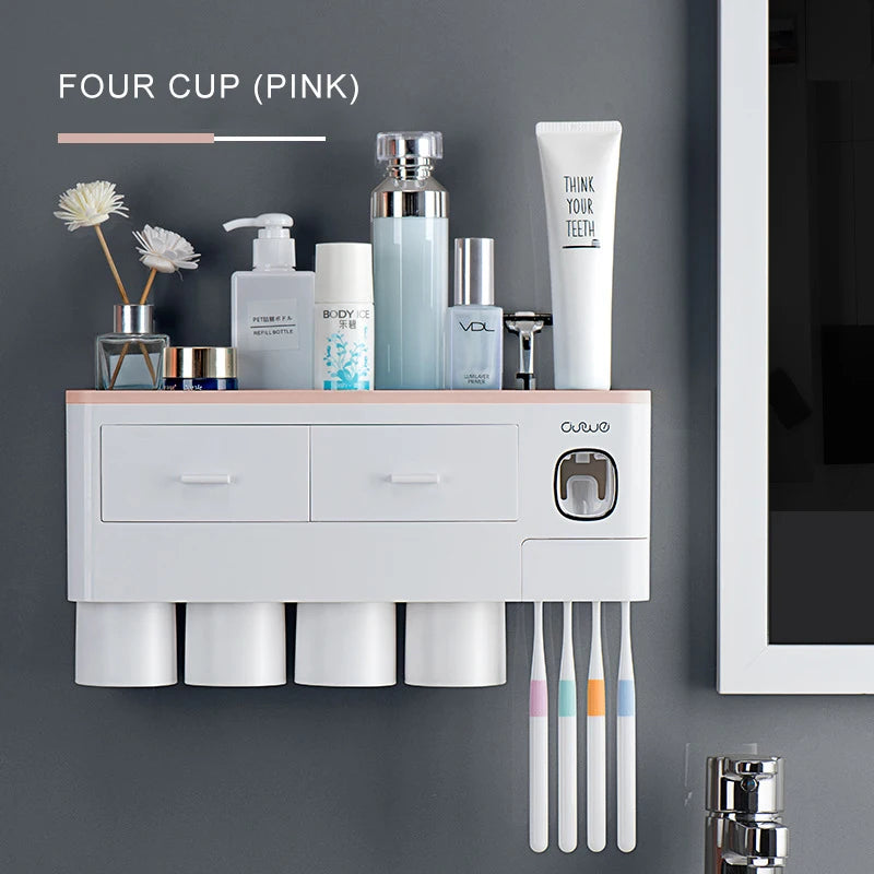 Bathroom Accessories Magnetic Adsorption Toothbrush Holder Automatic Qme CF048-3