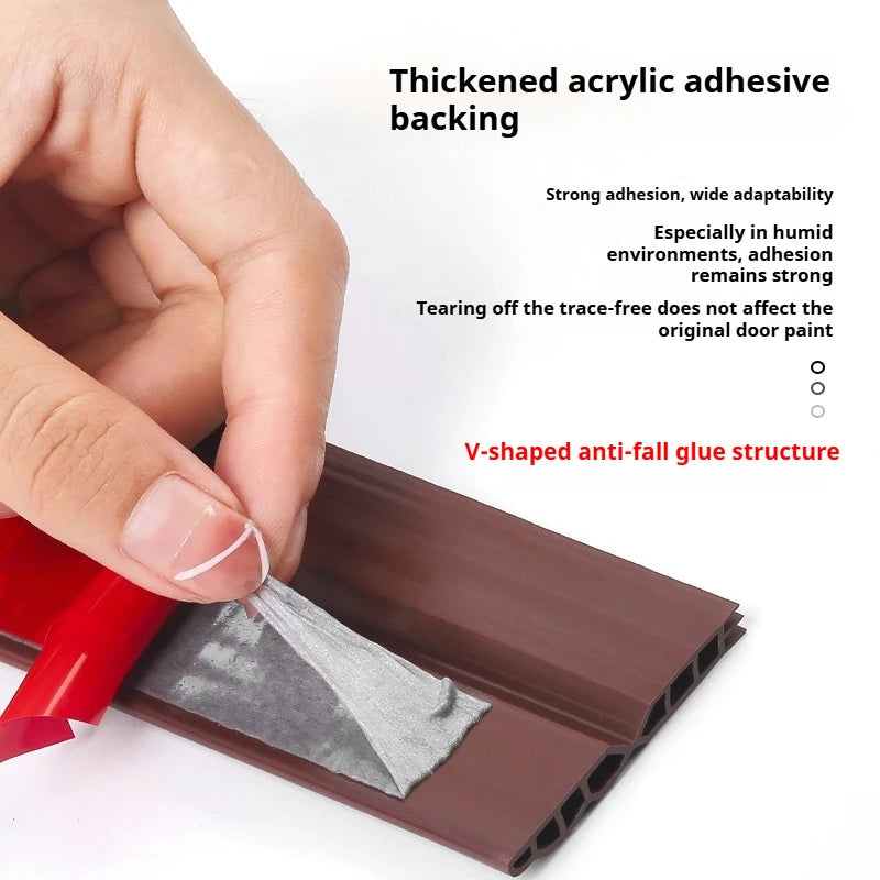 1-4Pcs Anti-Cold TPE Door Bottom Seal Strip 1M Self-adhesive Thicken Wearproof 3 Layers Windproof Door Gap Weather Strip Qme