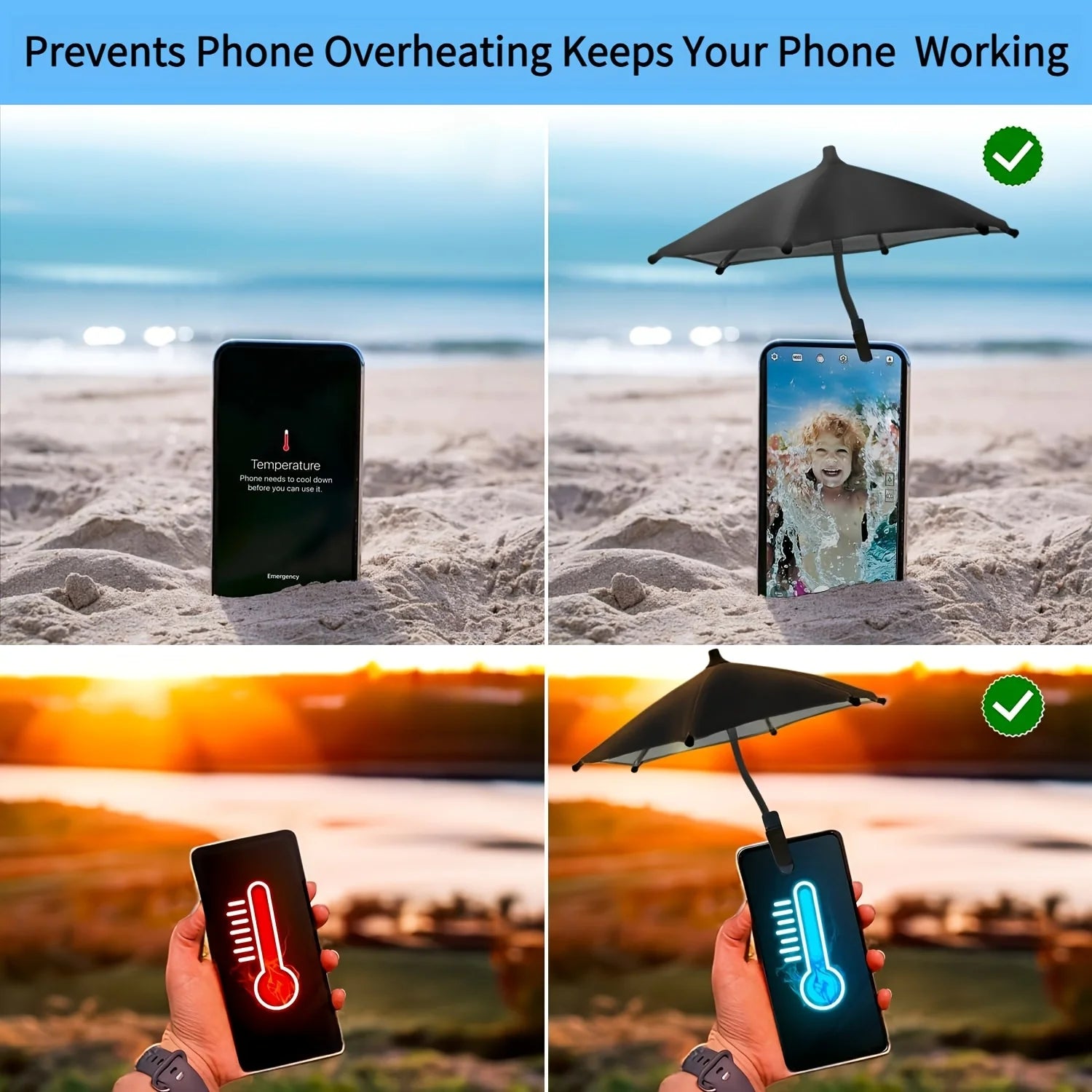 1pc mobile phone mini sunshade, can block sunlight and rain for outdoor activities, easy to use without the need for electricity Qme
