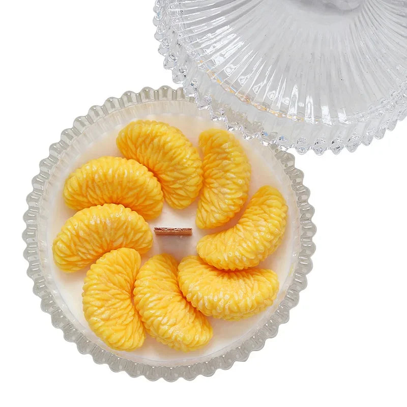 4 Hole Orange Silicone Mold DIY Fruit Cake Mould Aromatherapy Candle Qme