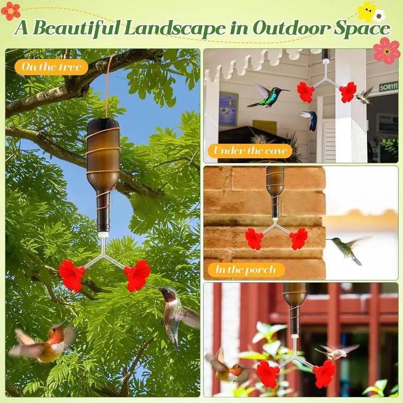 Hummingbird Feeders Outdoors 3 Leak-proof Non-drip Splash-proof Wild Qme