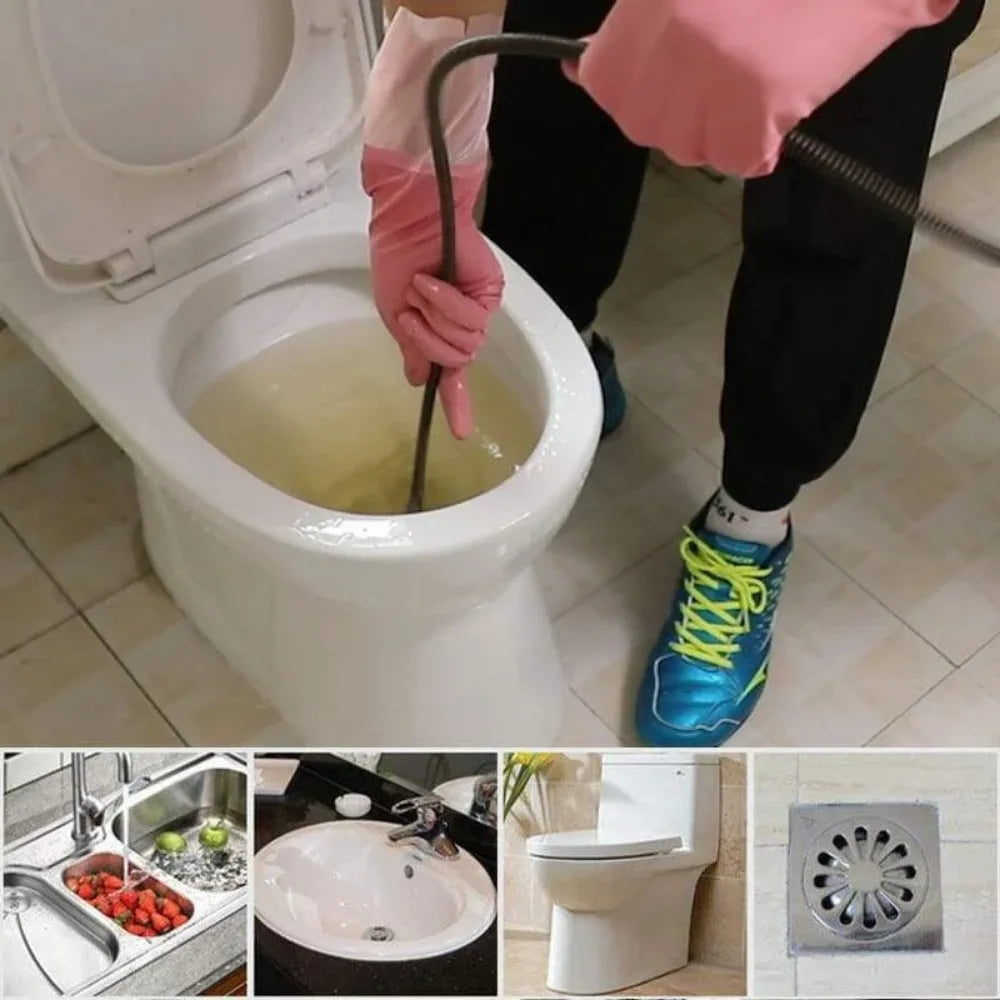 Toilet Clog Remover Spring Pipe Dredging Tools Sewer Sinks Drain Cleaner Electric Drill Unblocking Spring Bathroom Accessories Qme