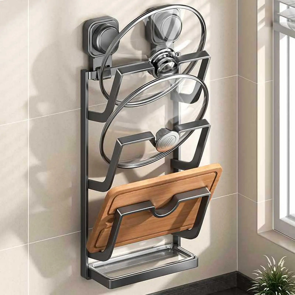 Pot Lid Rack Organizer 3-Tier Space-saving Storage Kitchen Qme