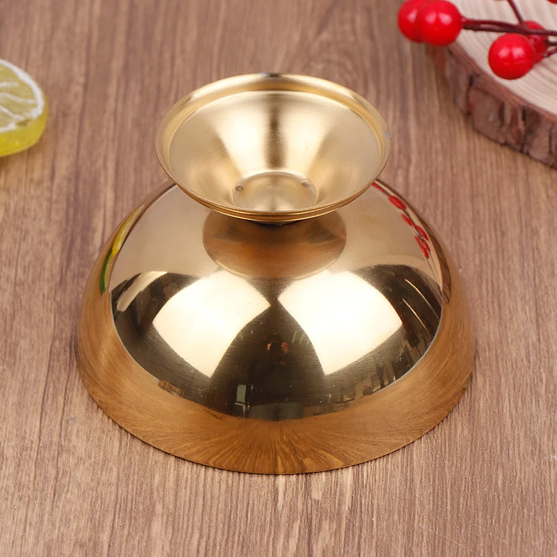 Gold Stainless Steel Home Kitchen Bar Tableware Ice Cream Cup Salad Qme