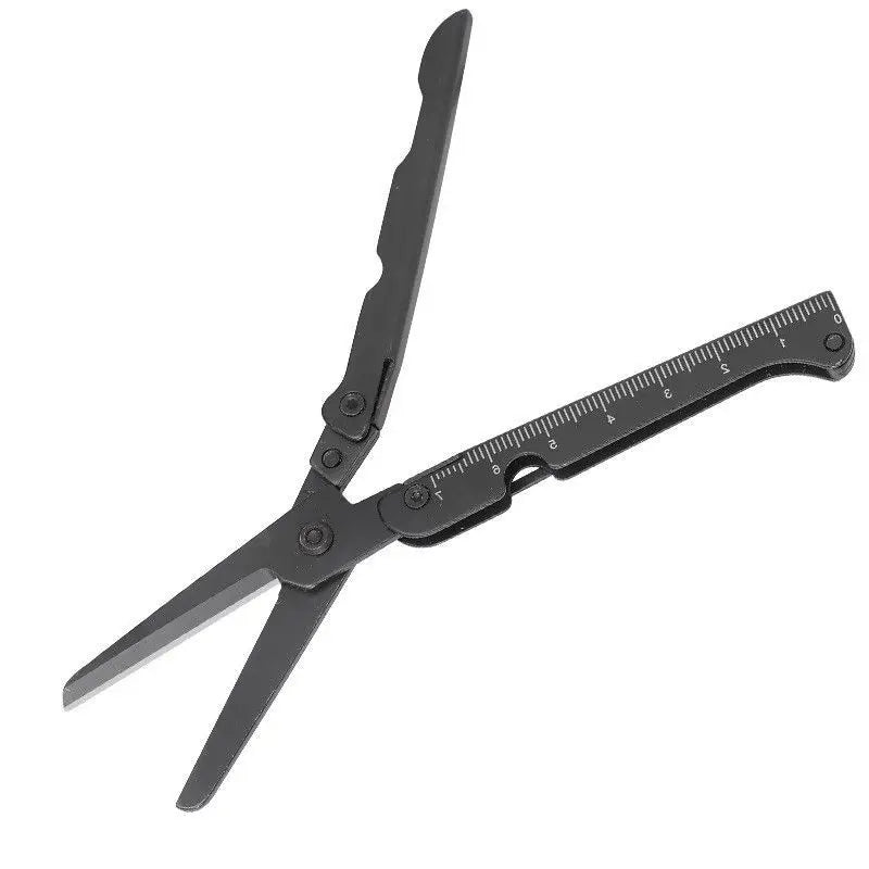 Outdoor Portable Folding Stainless Steel Multifunctional Scissors Qme Black