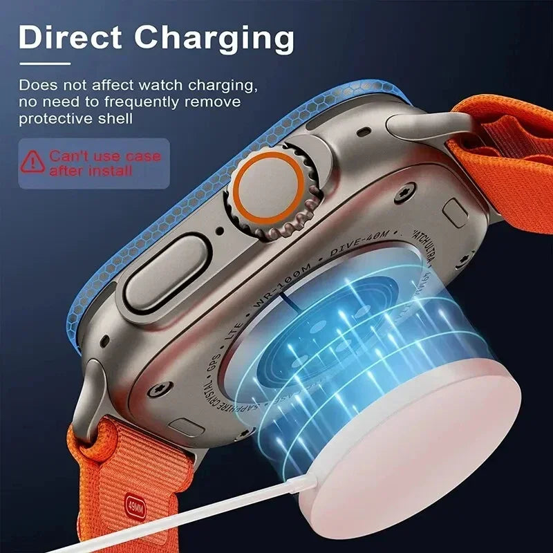 2PCS Tempered Glass For Apple Watch Ultra 49mm Screen Protector Anti-Scratch HD Metal Bumper Full Film for IWatch Ultra 49mm Qme