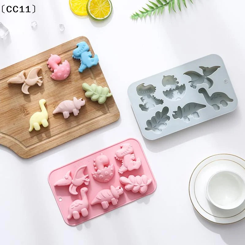 Silicone 6 Cavities Dinosaur Jello Molds Chocolate Soap Baking Qme