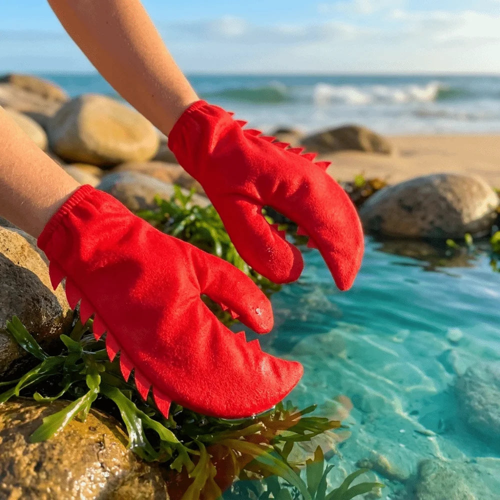 Novelty Cartoon Crab Pliers Gloves Creative Polyester Dress Up Mitten Qme