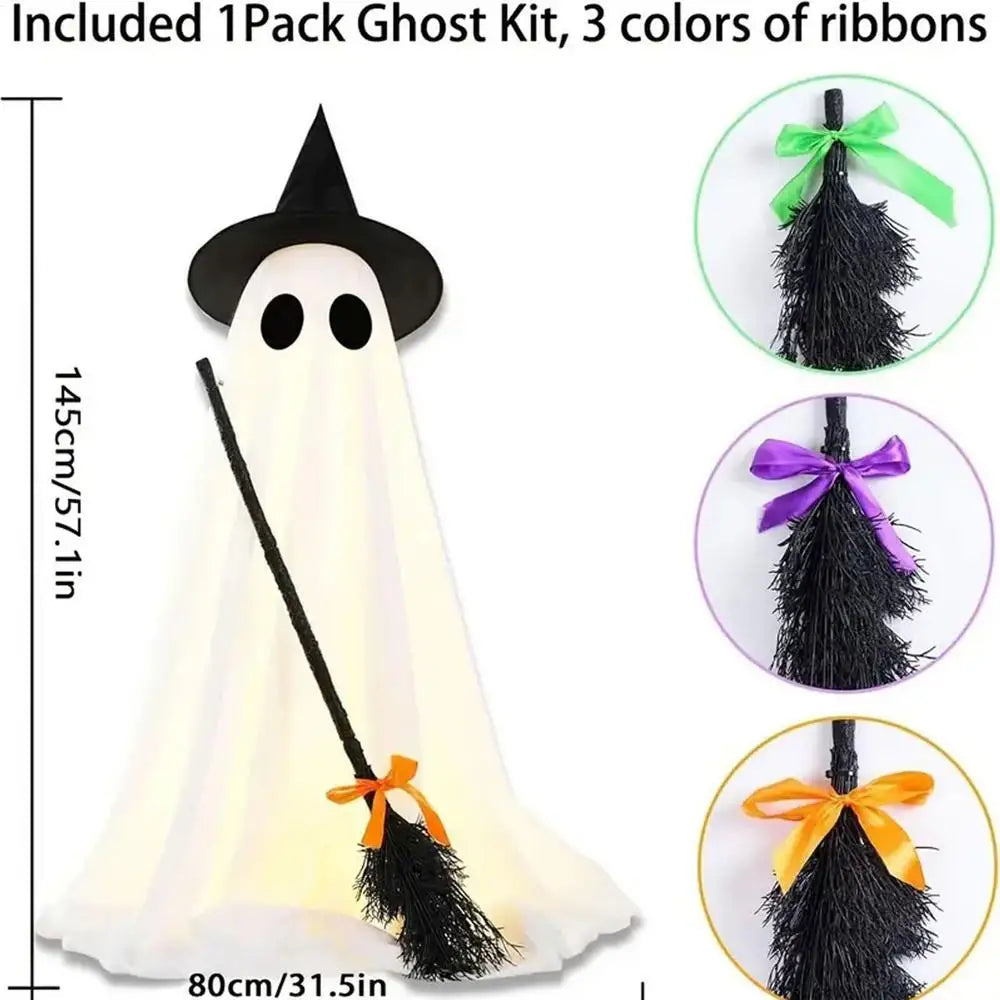 Halloween Standing Light Up Ghost Spooky Decor Lights Glowing Qme White China Mainland