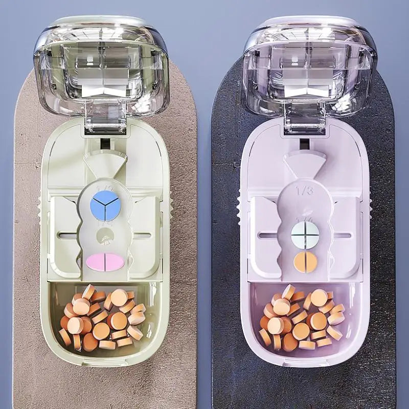 Tablet Splitting Pills Splitter Portable 3IN1 Medicine Cutter Precise Qme