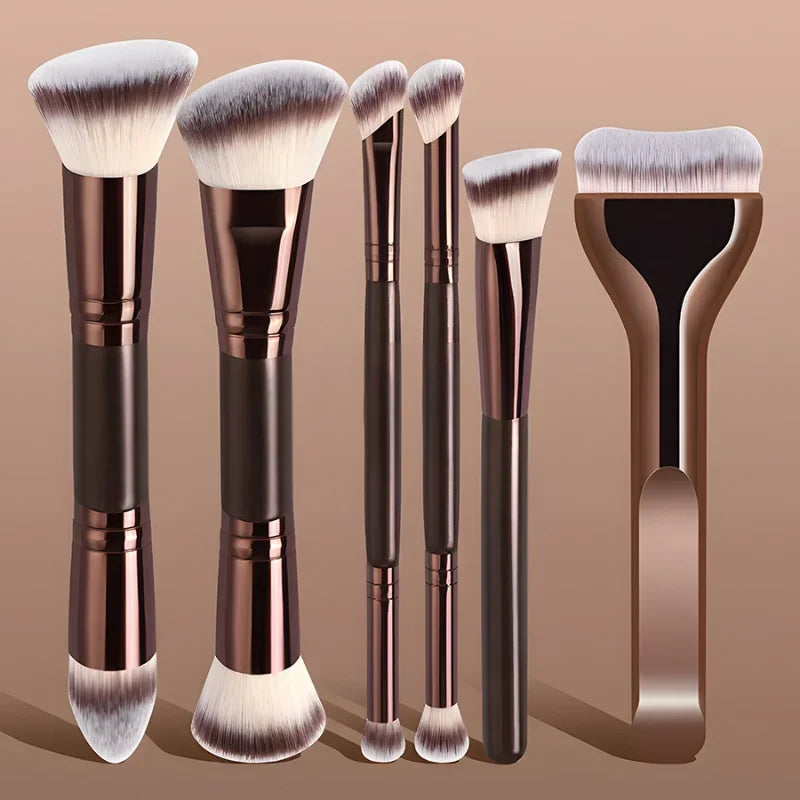  Professional Makeup Brush 5/6pcs Set Portable Travel Makeup Brushes Dual-Ended Multifunctional Makeup Tools Set Qme