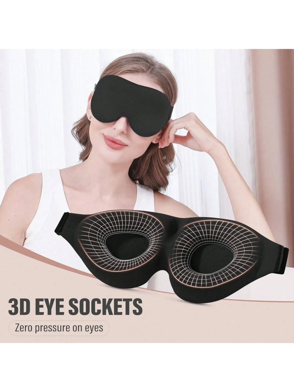 3D Sleep Mask Comes Ear Plugs Unisex Night Block Lights Soft Qme