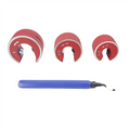 A02F-Copper Tubing Cutter Set Copper Pipe Cutter Tool,Include 3Pcs 1/2-1In.Cutters,1Pc Trimming Knife,3 Spare Cutting Wheel Qme Blue