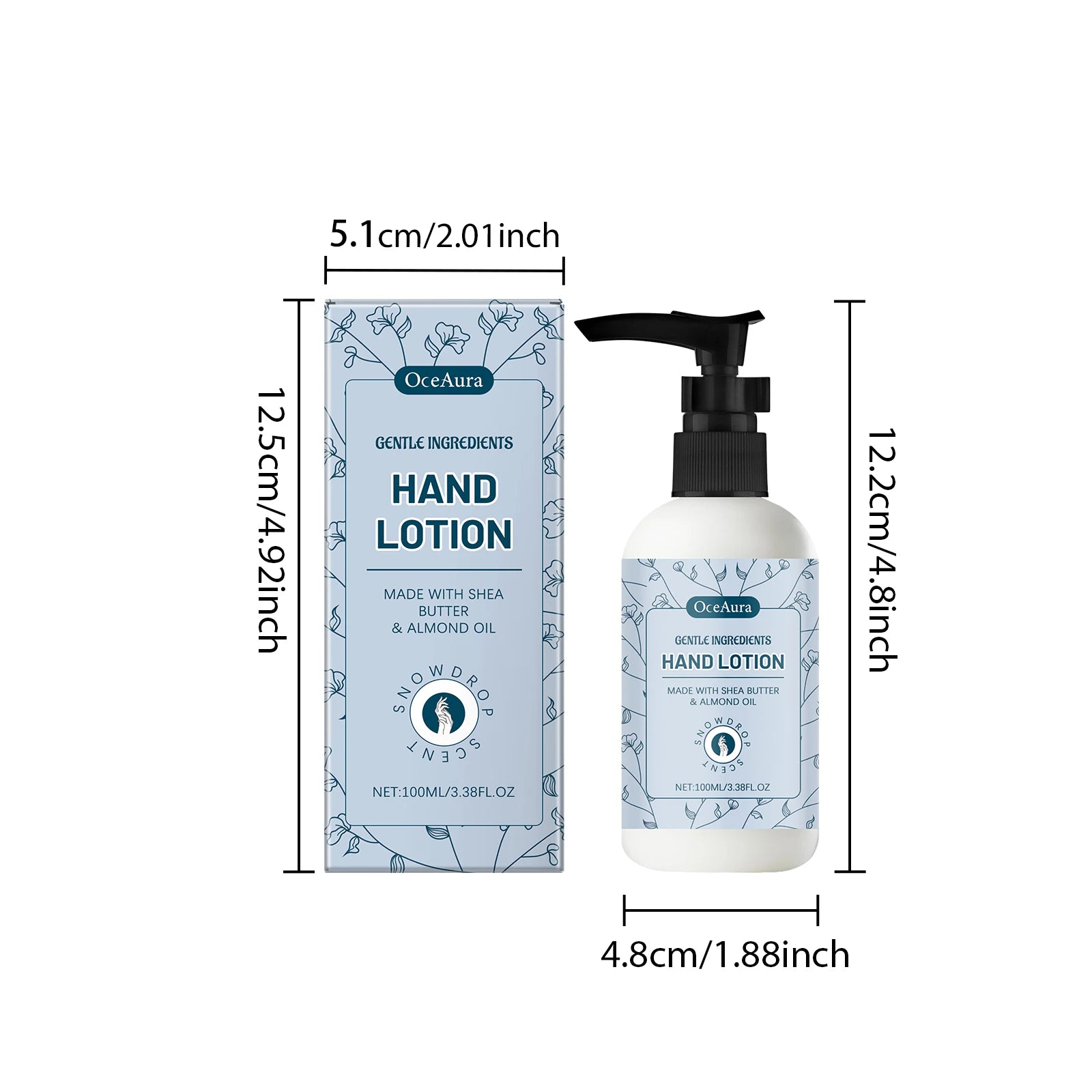 Shea Butter Hand Lotion Moisturizing Nourishing Fade Fine Lines Soft Smooth Skin Non Greasy Fast Absorbing for Dry Cracked Hands Qme