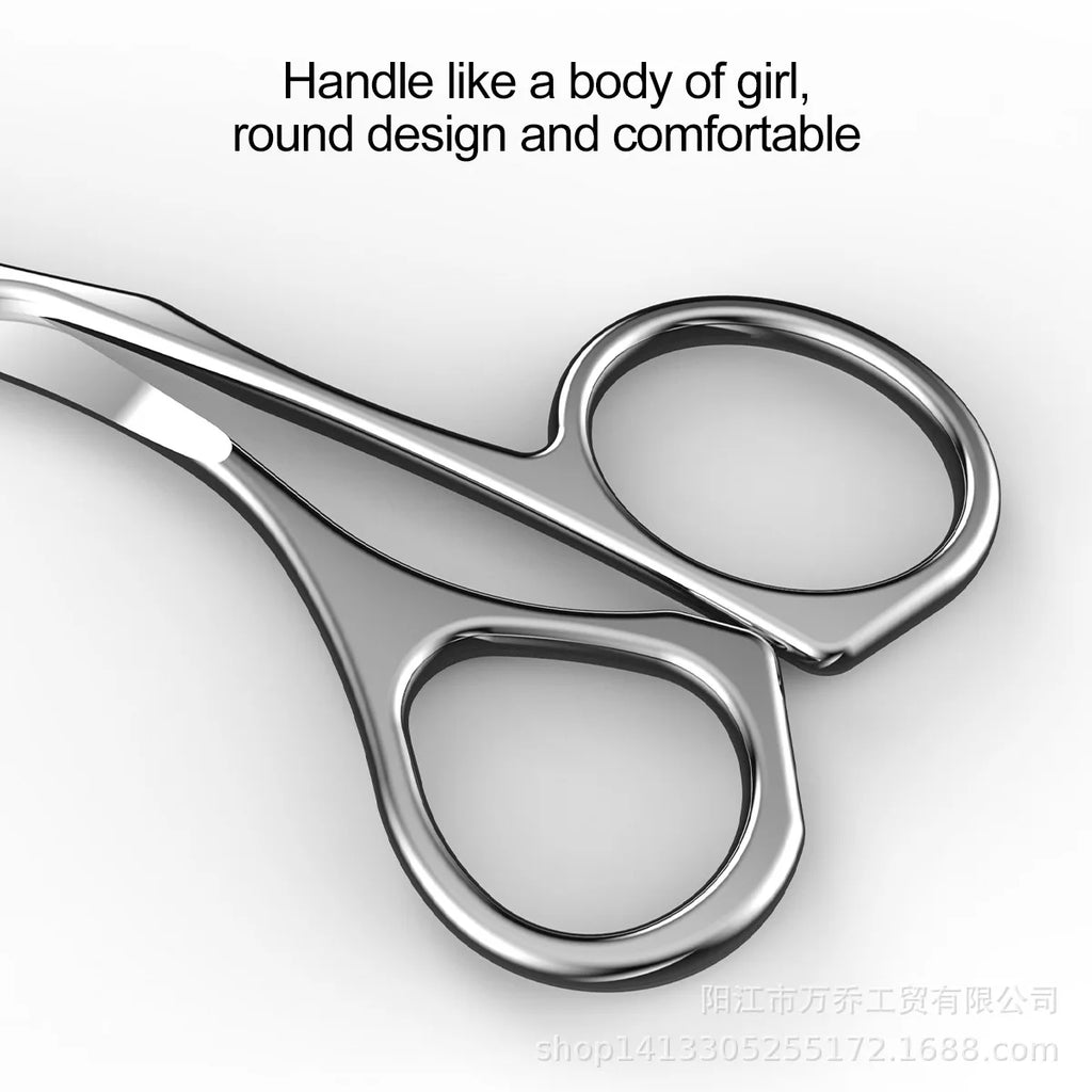 Stainless Steel Eyebrow Scissors Comb Makeup Trimming Knife Hair Qme