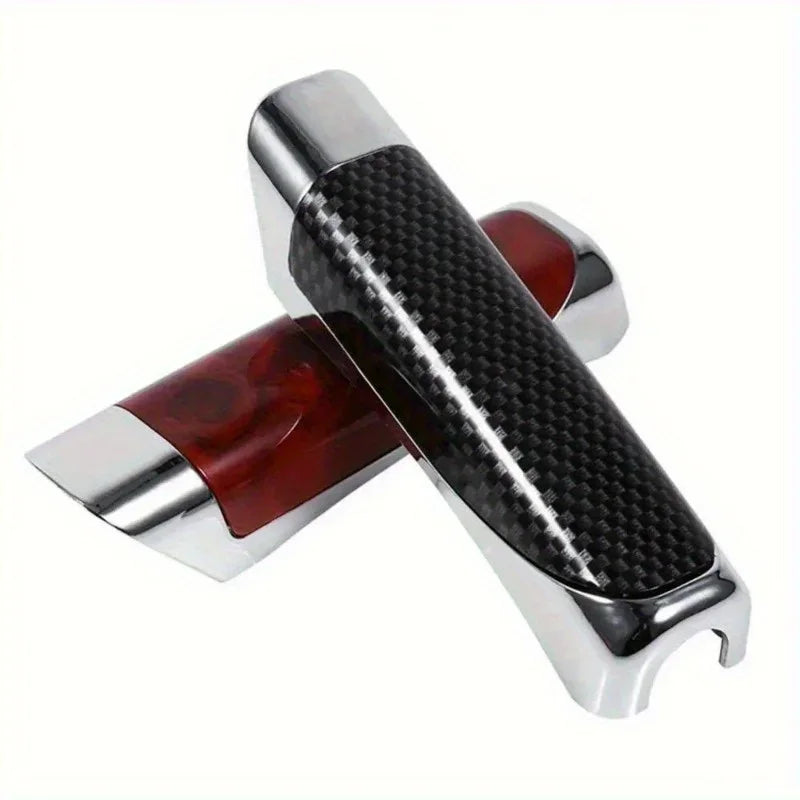 Universal Car Handbrake Protect Cover Styling Wooden Carbon Fiber Decor High Quality ABS Smooth SUV Interior Accessory Qme