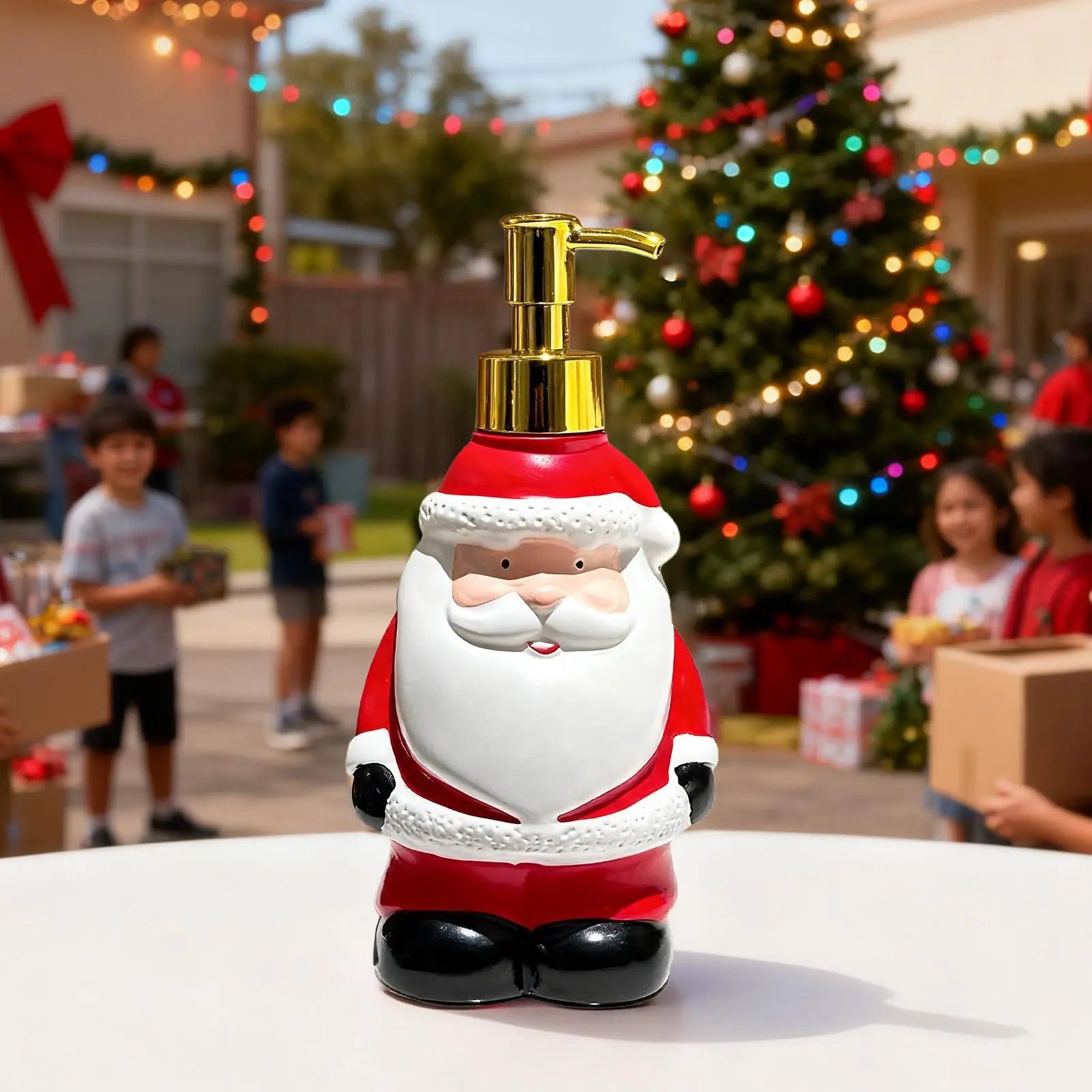 Christmas Bathroom Soap Dispensers Santa Claus Christmas Decor Bathroom Decor Hand Soap Dispenser for Restroom Powder Room Qme