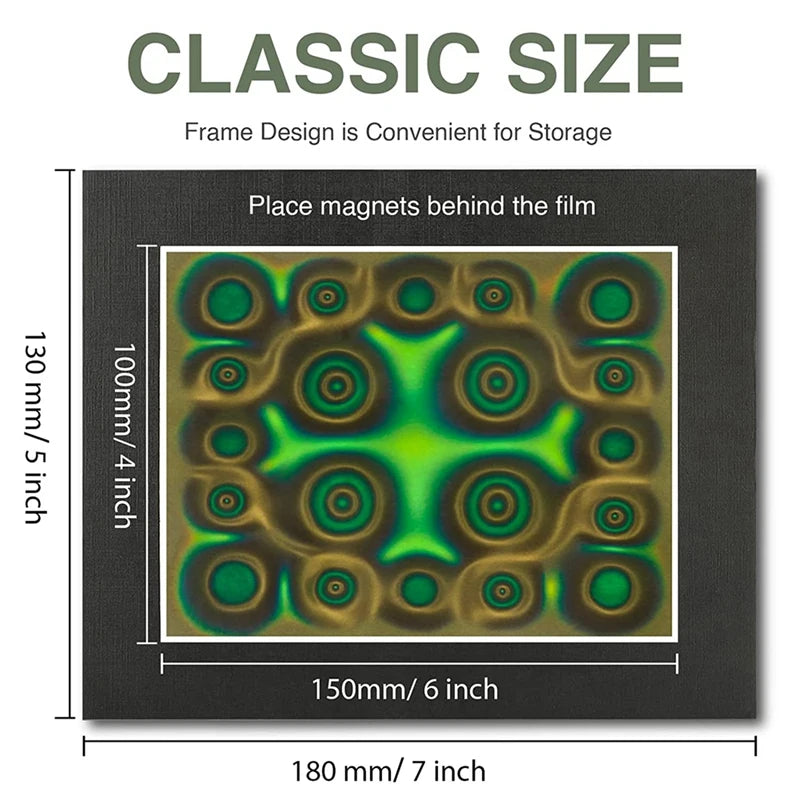 Magnetic Viewing Film,6X4 Inch Green Magnetic Field Display Film,Magnetic Flux Display, Magnetic Field Detector,Reusable Qme