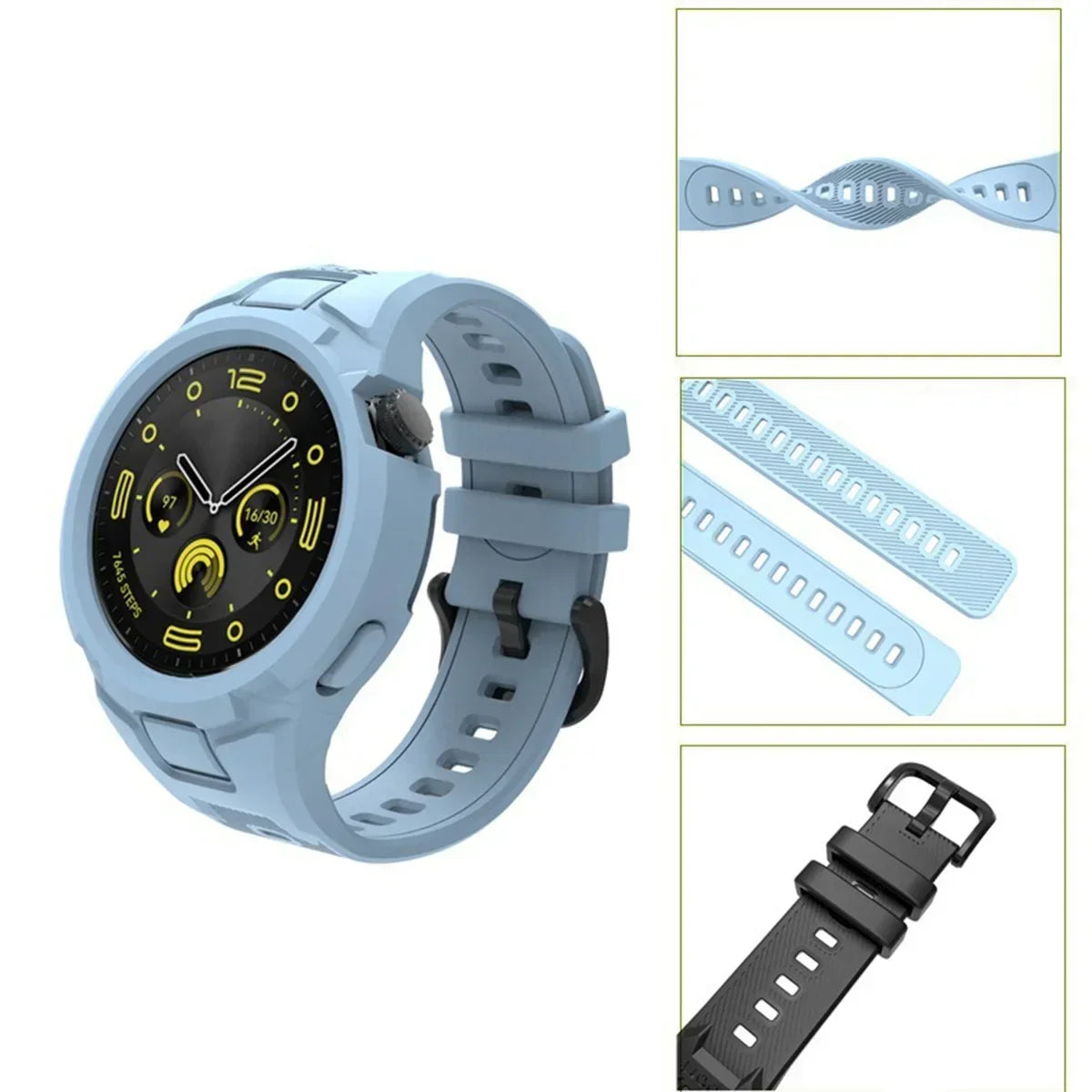 Strap+Case for Huawei Watch GT5 4 41/46 GT3 42 Sports Breathable Smart Watch Strap Replacement for huawei watch gt5 gt4 41/46mm Qme