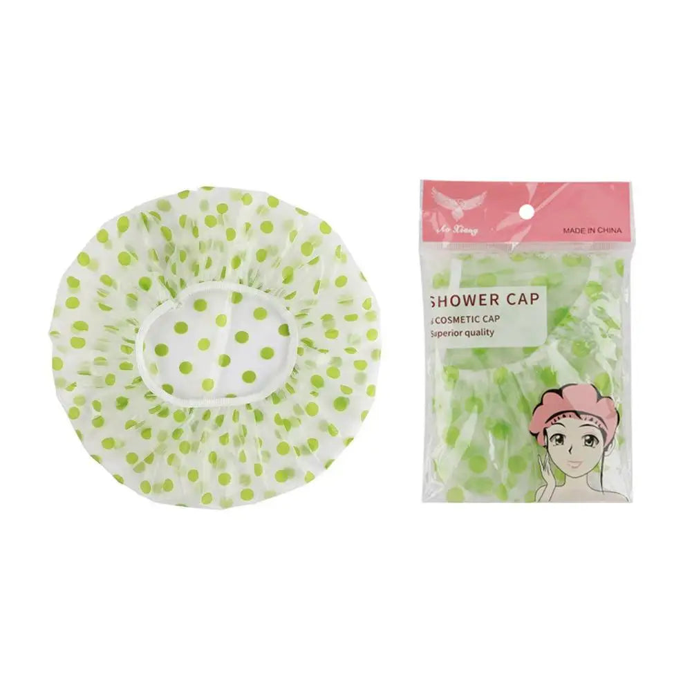 Shower Cap For Women, Elastic And Reusable Hair Bath Caps, Waterproof Bathing Hat Stocking Stuffers For Women Ladies Spa Salon Qme C CN