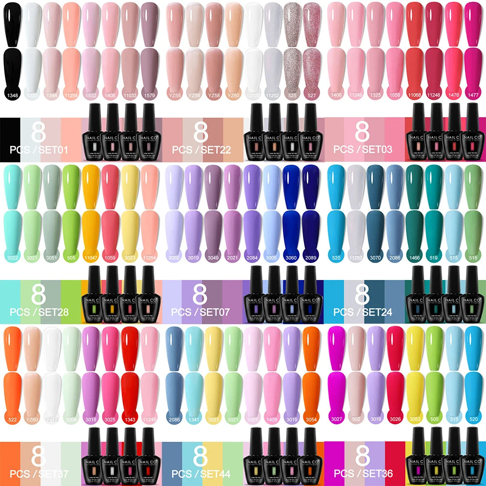 NAILCO Sparkly Rose Red Purple Gel Nail Polish Art Vernis Nails Qme