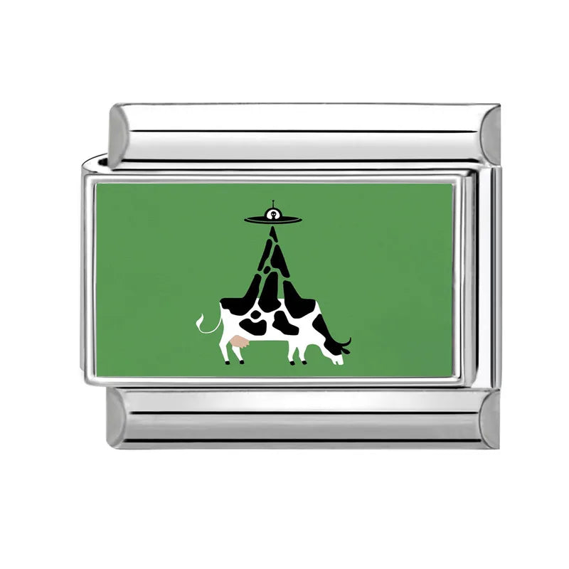 Fashion Green Grassland Daisy Flowers Cats Series Italian Charms Fit 9mm Stainless Steel Women Fashion Bracelet DIY Jewelry Gift Qme Style 15