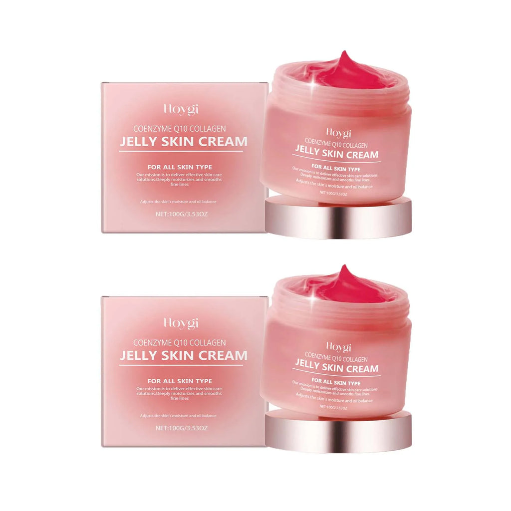 Collagen Jelly Cream Deeply Moisturizing Smooth Skin Tightening Fade Fine Lines Soothing Brightening Hydrating Facial Gel Cream Qme 2Pcs