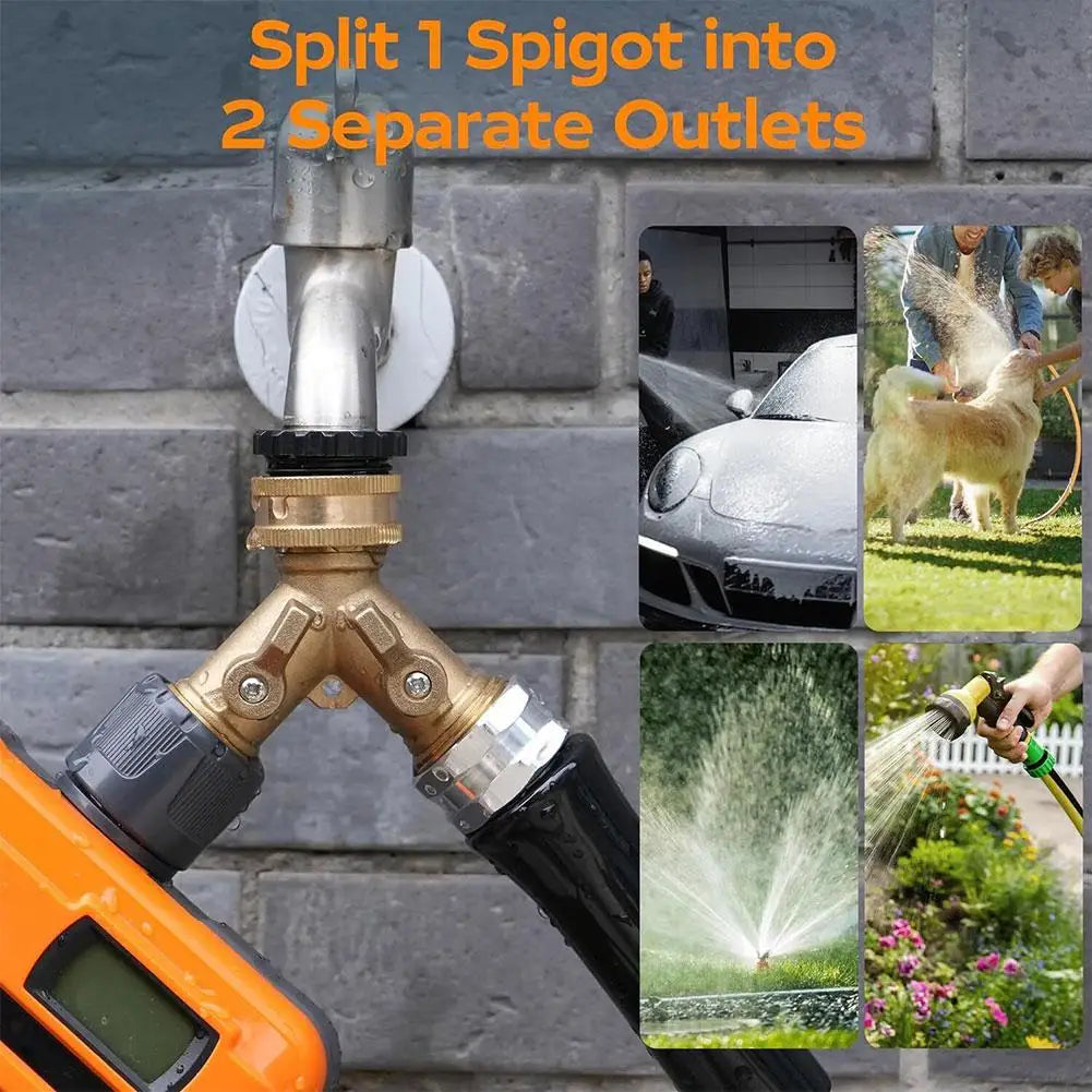 Brass Faucet Tap Connector Mixer Hose Adaptor Quick Connecter 3/4 Copper Hose Coupling Adapter Garden Watering Fittings Tool Qme