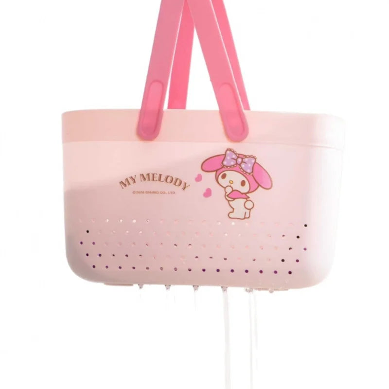 Hello Kitty Kuromi Portable Drain Basket Bathroom Basket, Shower Basket, Toiletries Storage Basket, Storage Basket,Bath Basket Qme