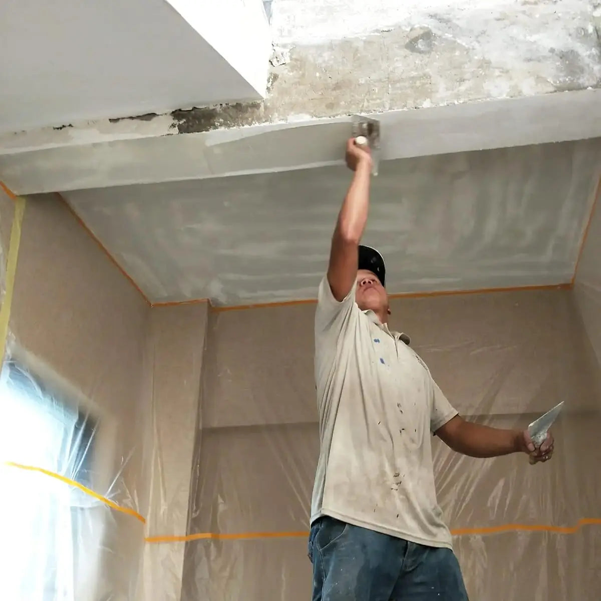 Pre-applied masking tape and drip-proof cloth - construction tape, used for preventing spills on walls, and painted furniture Qme